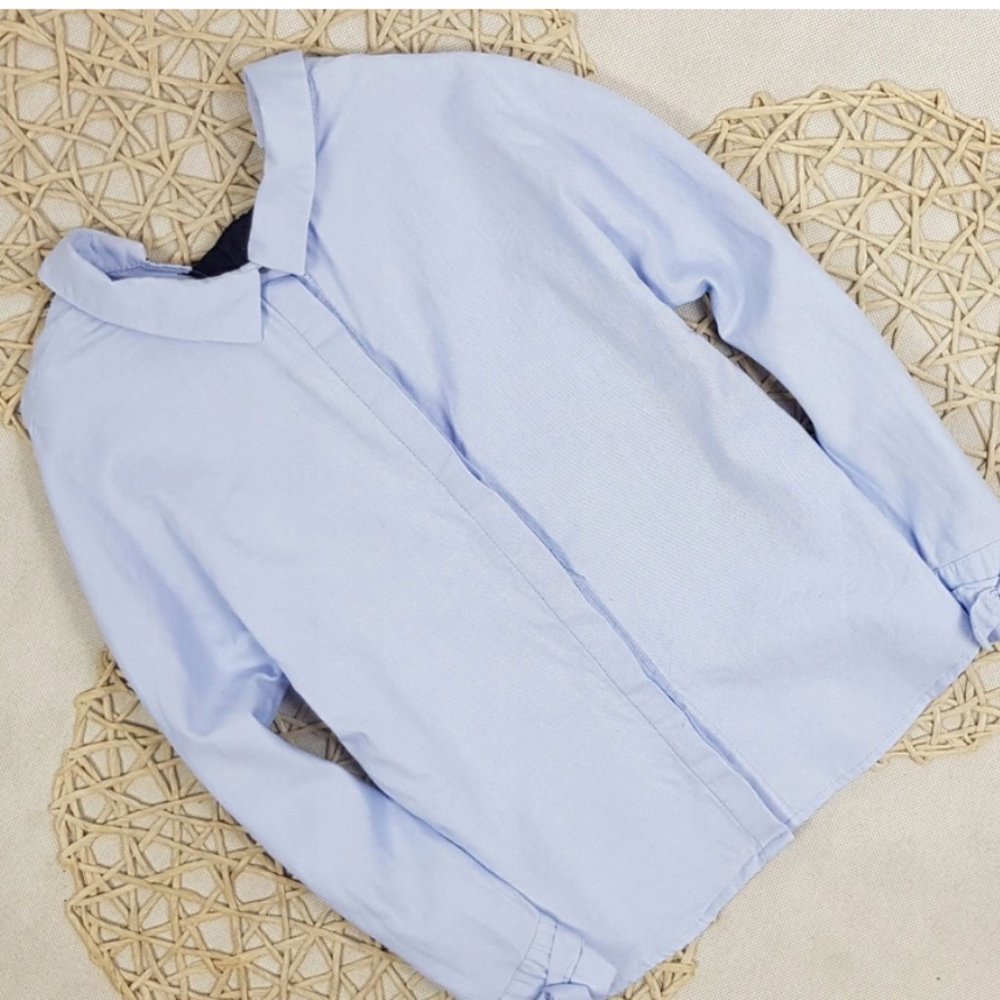 Zara girls blue blouse with back bow - Picture 11 of 16